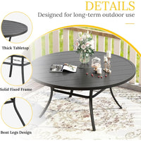 Load image into Gallery viewer, Patio Dining Set for 6, 7 Pieces Includes 53" Round Patio Table with Umbrella Hole and 6 Outdoor Swivel Chairs