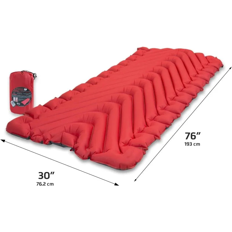 Lightweight, Insulated Static V Luxe Inflatable Sleeping Pad for Camping, Hiking & Backpacking