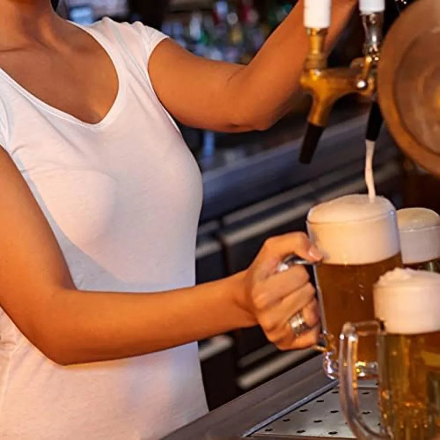 2 Pack Heavy, Large Beer Glasses with Handle, 20 Ounce Classic Glass Steins for Beer Drinking, Ideal for Bars, Parties and Home Use