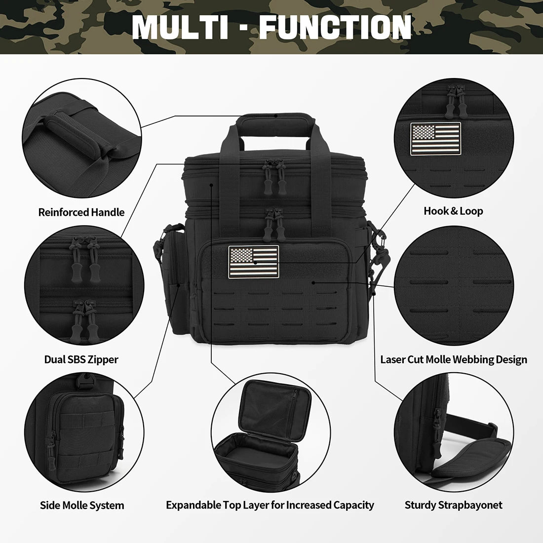 Tactical Lunch Box, Expandable 18L, Insulated, Leak Proof