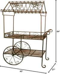 Load image into Gallery viewer, Large Steel Flower Cart with Working Wheels