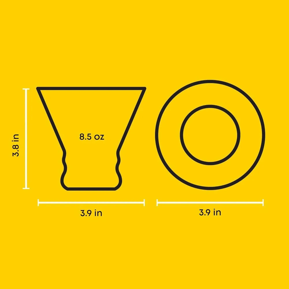 Stemless Martini Glasses, Set of 4, 8.5 oz Glasses for Cocktail and Margarita, Bar Glass Cups, Glass Dessert Cups