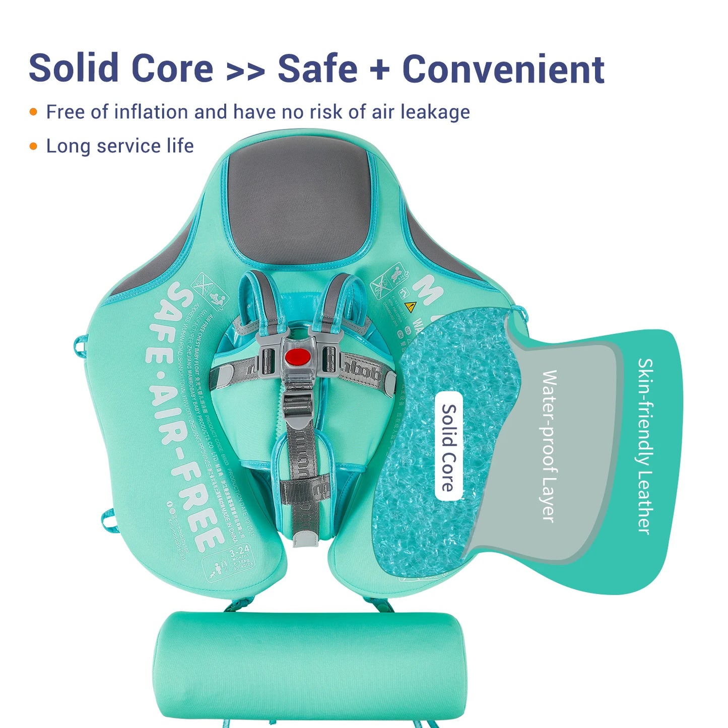 Baby Float with Sunshade Canopy and Crotch Strap