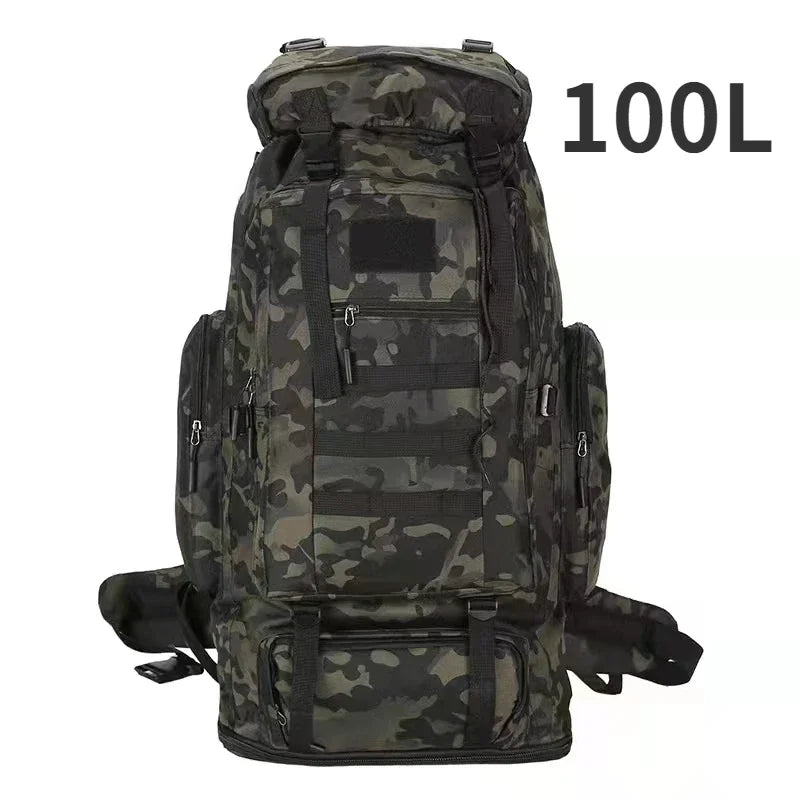 80L/100L Large Mountaineering Tactical Backpack, Hiking, Camping, Travel