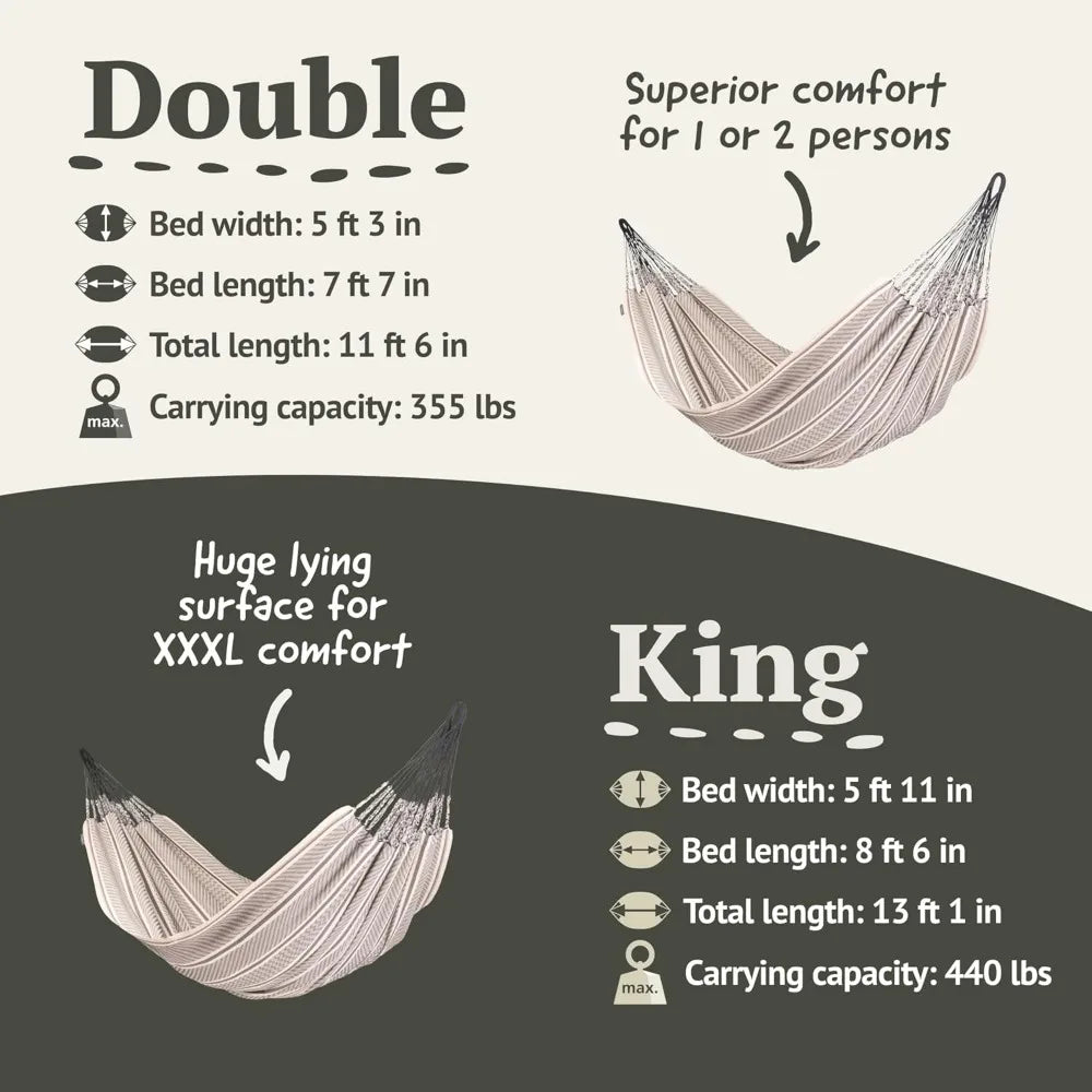 Organic Cotton, Double Classic Hammock in 6 color options