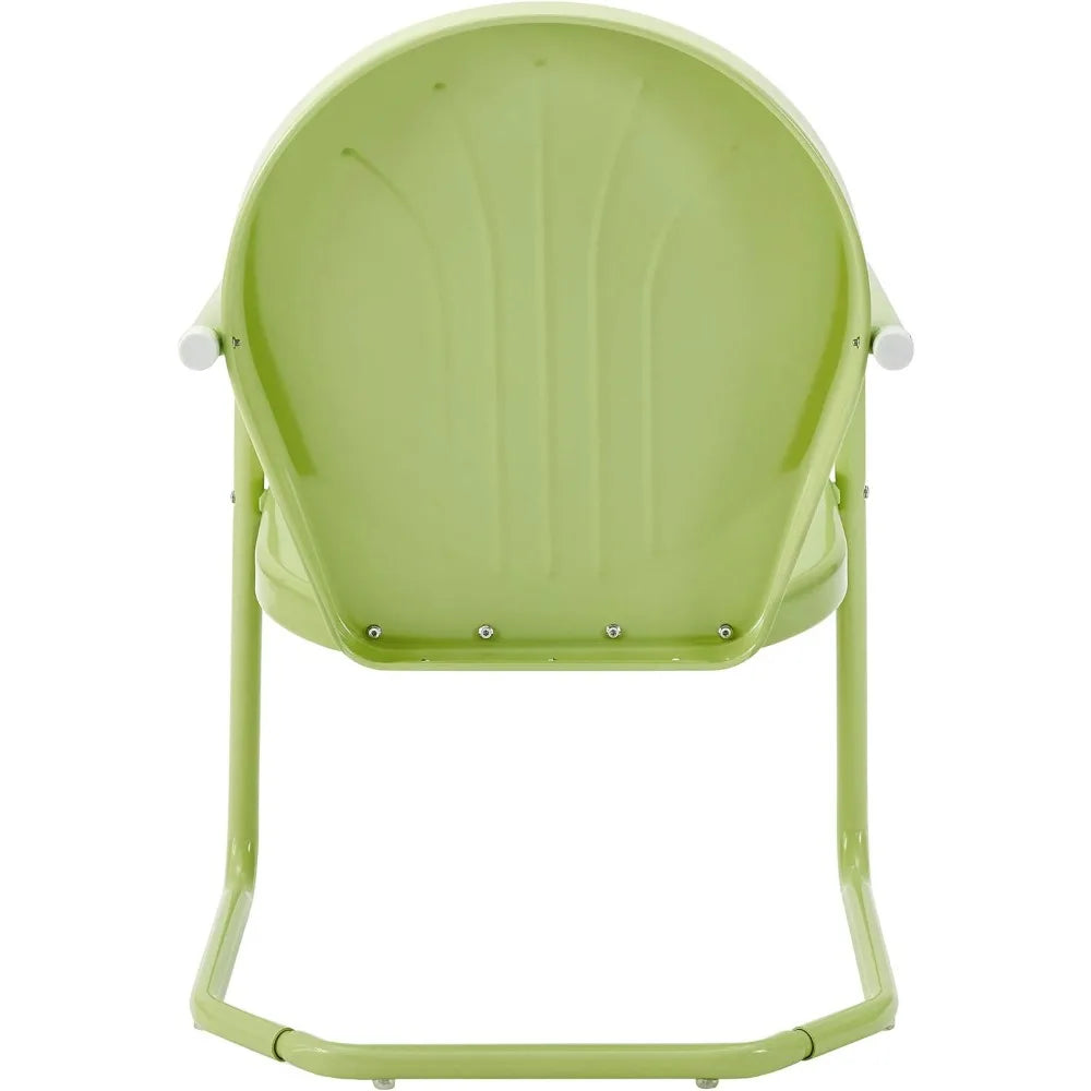 3-Piece Retro Metal Bistro Patio Outdoor Chair and Side Table Set