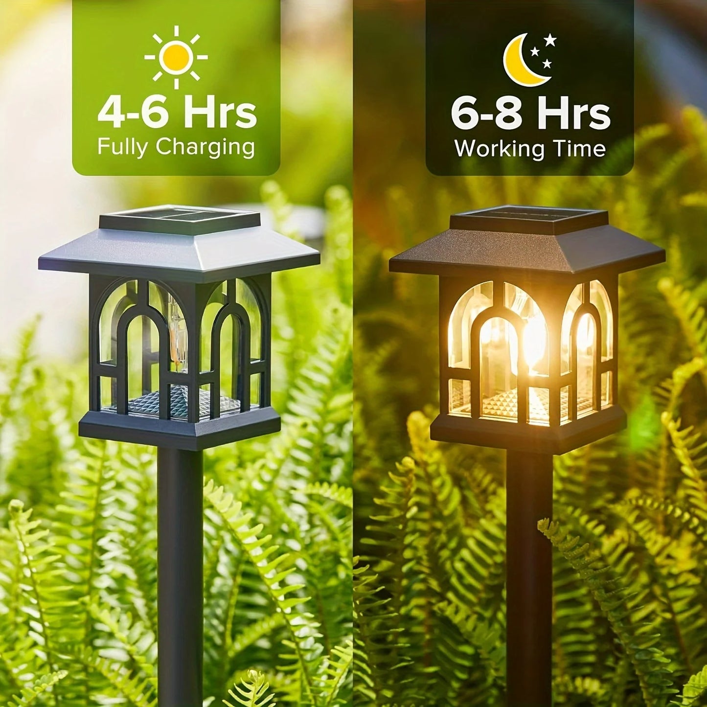 6/10 Pack Solar Pathway Lights, Auto On/Off