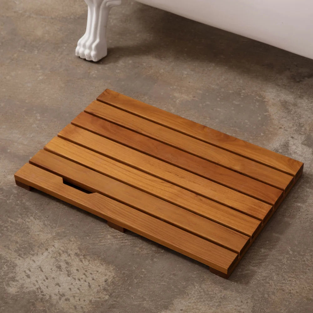 Solid Teak Wood Bathroom Shower Mat