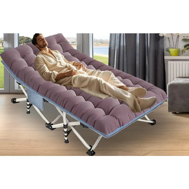 2 Pack XXL Cot 79" L x 32" W x 18" H Camping Cot with Comfortable Mattress, with Carry Bag