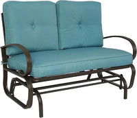 Load image into Gallery viewer, Glider Bench - Outdoor Rocking Loveseat with Sturdy Frame and Cushioned Seats