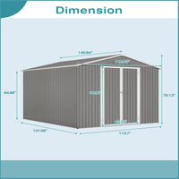 Load image into Gallery viewer, 10 X 12 FT Large Metal Utility Shed with Floor Frame