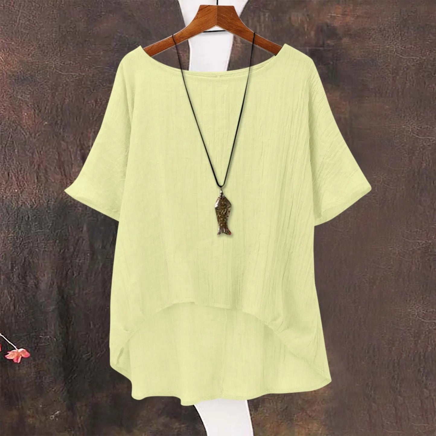 Ladies Summer Cool, Casual, Loose, Linen Top