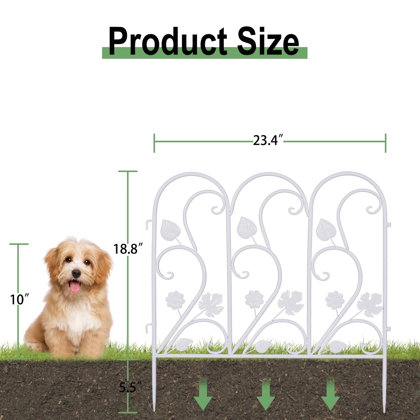 5 Pack Decorative Garden Fence For Landscaping