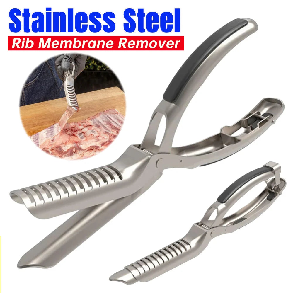 Stainless Steel BBQ Rib Membrane Remover, Catfish Skinner