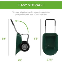 Load image into Gallery viewer, Dual-Wheel Home Utility Wheelbarrow w/Built-in Stand