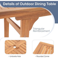 Load image into Gallery viewer, Acacia Wood Patio Dining Set for 6-8, Outdoor Expandable Table and Chairs Set. ***Umbrella and Base Not Included***