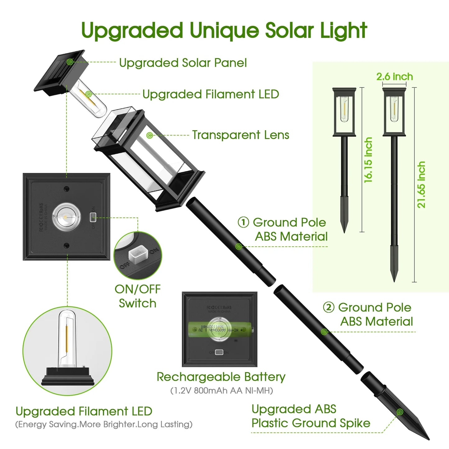 2 Pack and 6 Pack Solar Lights