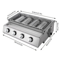 Load image into Gallery viewer, Stainless Steel Smokeless Barbecue Grill, 4 Burners, LPG Gas