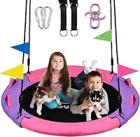 Load image into Gallery viewer, 43 Inch Saucer Tree Swing, 360 Degree Swivel and Adjustable Hanging Strap