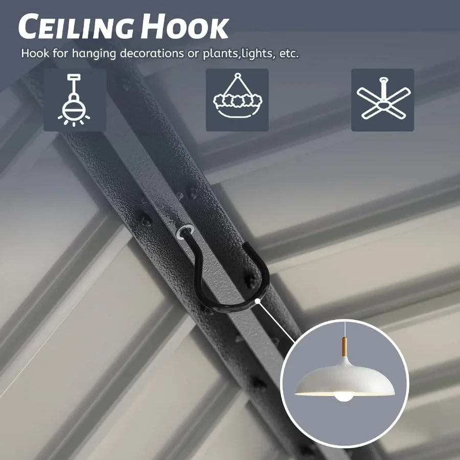 8 × 5 ft Hardtop Gazebo with Galvanized Steel Double Roof