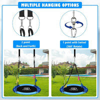 Load image into Gallery viewer, 43 Inch Saucer Tree Swing, 360 Degree Swivel and Adjustable Hanging Strap