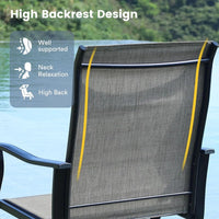 Load image into Gallery viewer, Patio Dining Set for 6, 7 Pieces Includes 53" Round Patio Table with Umbrella Hole and 6 Outdoor Swivel Chairs