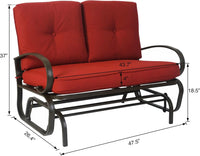 Load image into Gallery viewer, Glider Bench - Outdoor Rocking Loveseat with Sturdy Frame and Cushioned Seats