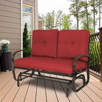 Load image into Gallery viewer, Glider Bench - Outdoor Rocking Loveseat with Sturdy Frame and Cushioned Seats