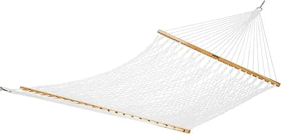 Deluxe Antique Brown DURACORD Rope Hammock with Extension Chains & Tree Hooks, Accommodates 2 People
