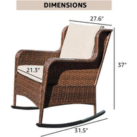 Load image into Gallery viewer, Outdoor Resin Wicker Rocking Chair with Olefin Cushions