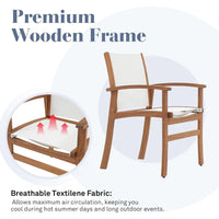 Load image into Gallery viewer, Acacia Wood Patio Dining Set for 6-8, Outdoor Expandable Table and Chairs Set. ***Umbrella and Base Not Included***