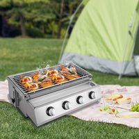 Load image into Gallery viewer, Stainless Steel Smokeless Barbecue Grill, 4 Burners, LPG Gas