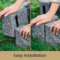 Load image into Gallery viewer, Faux Stone Blocks for Lawn Edging, Flower Beds &amp; Yard Edging – 4 Pack