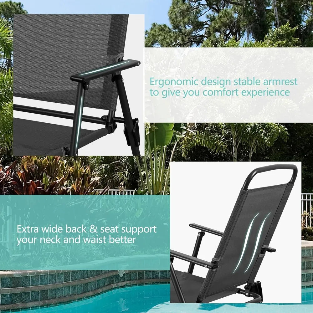 6 Piece Patio Dining Set, Small Metal Outdoor Garden Patio Table and Chair Set w/Umbrella