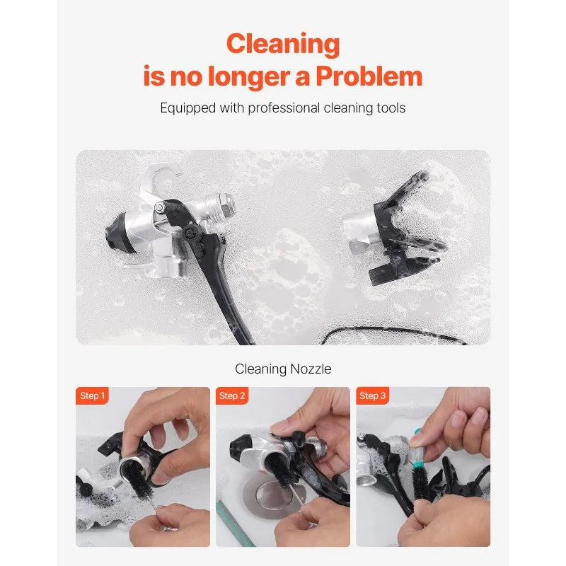 Airless Paint Sprayer, 650W High Efficiency, 3000PSI, with Extension Rod