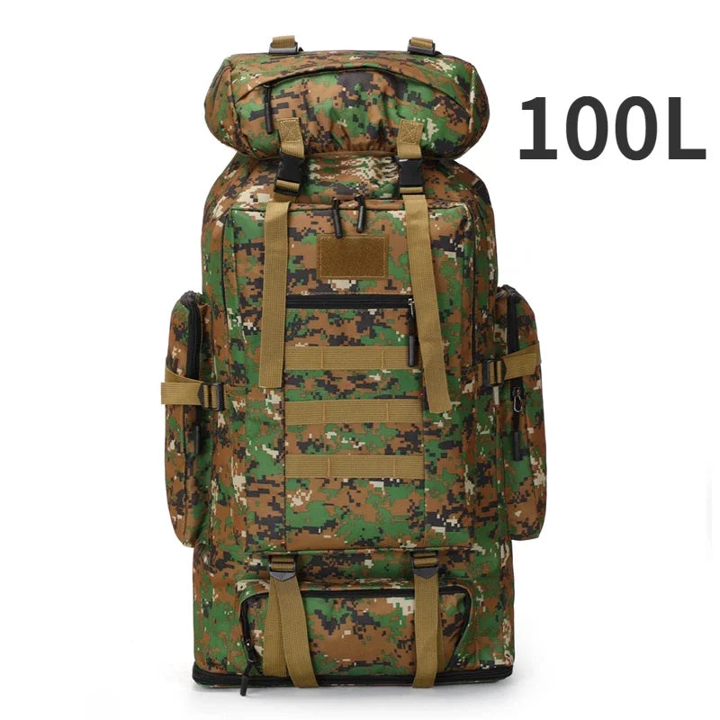 80L/100L Large Mountaineering Tactical Backpack, Hiking, Camping, Travel