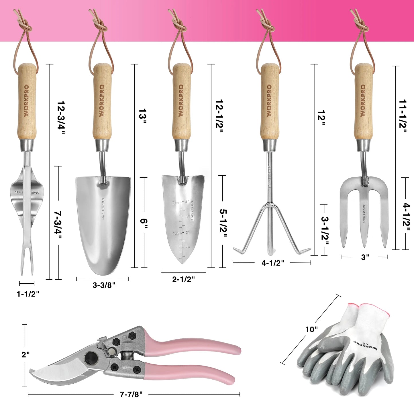 8-Piece Stainless Steel Garden Tool Set
