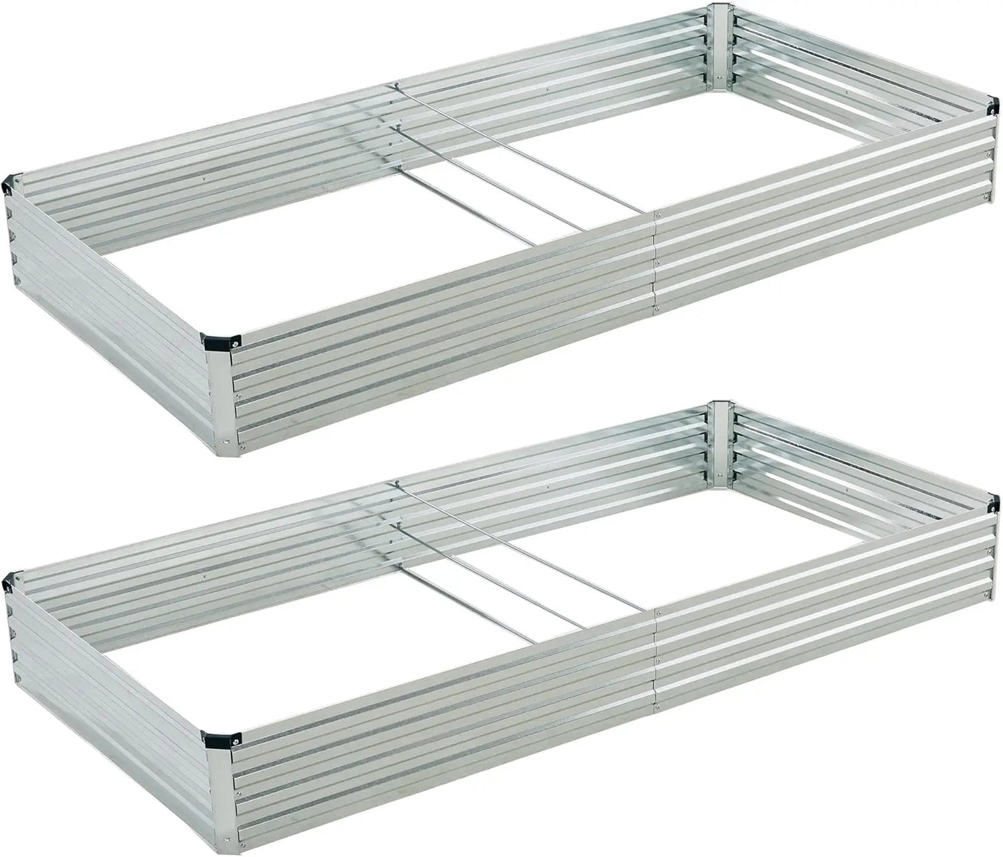 8x4x1ft (2 Pack) Galvanized Raised Garden Planter Box